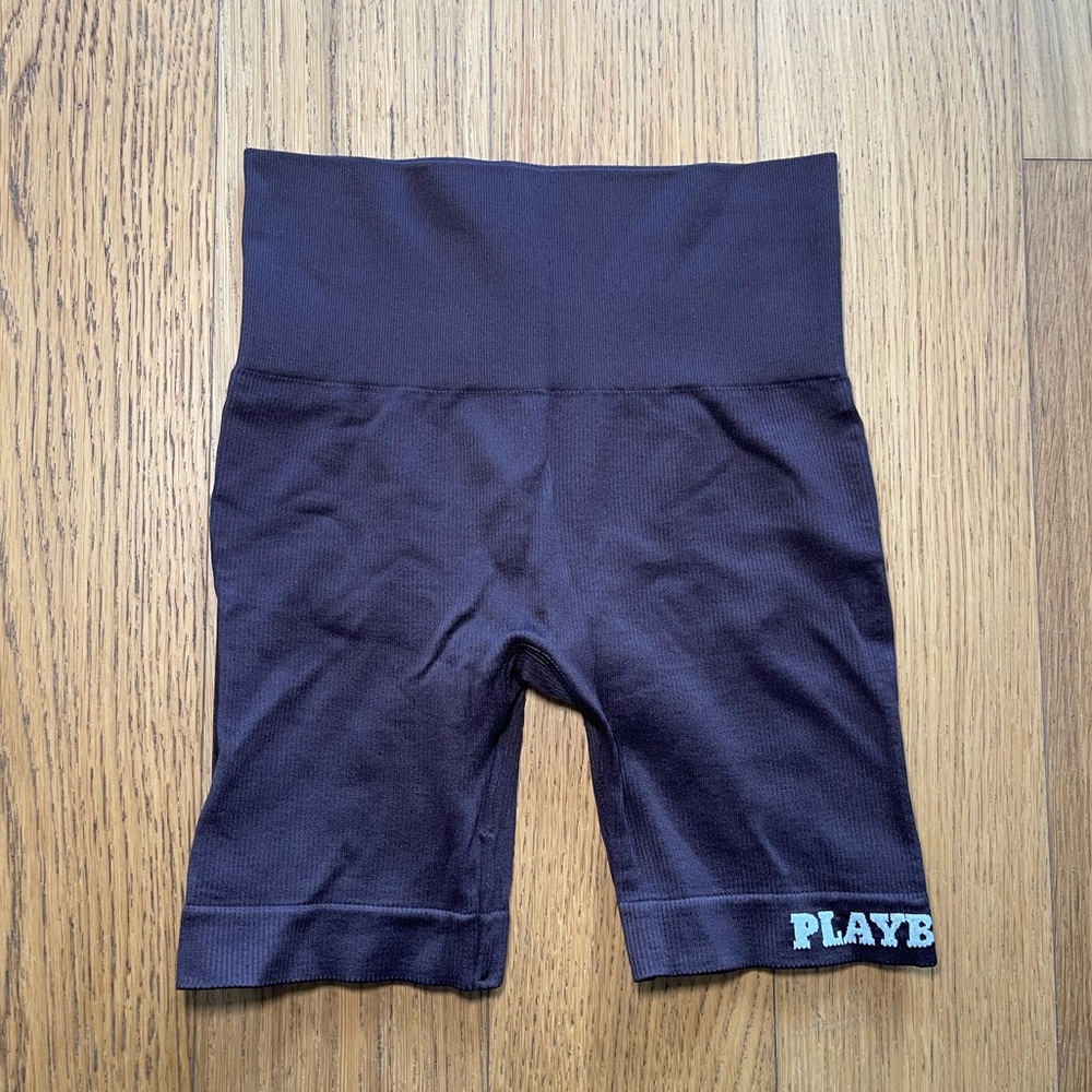 Playboy x Pacsun Brown High-Waisted Biker Shorts
